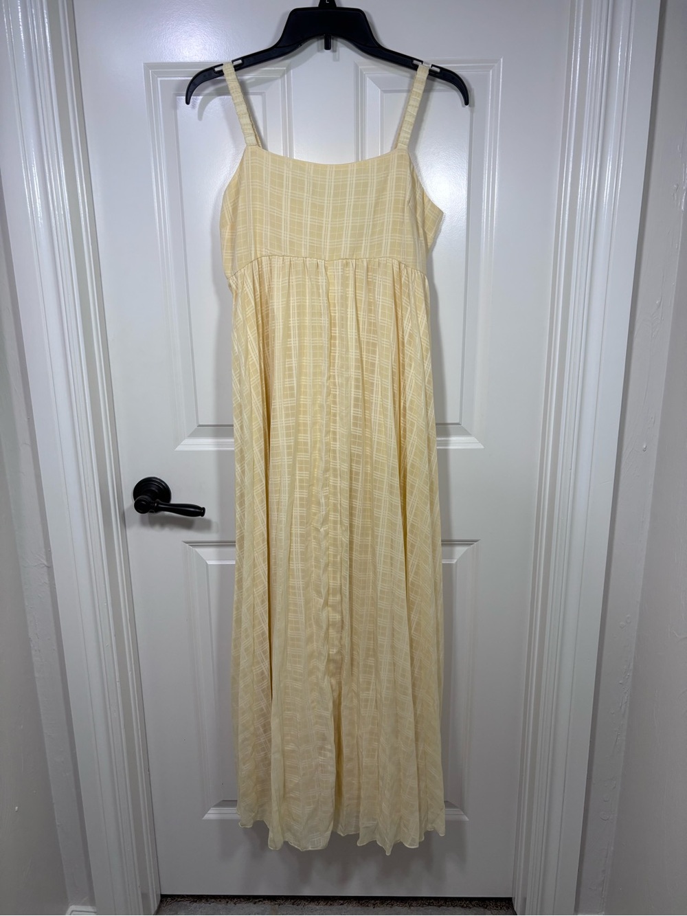 NWT ASOS Design Maternity Strappy Pleated Midi Dress Women’s 8 Pastel Yellow